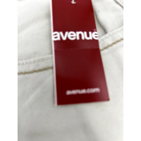 VTG 90s Avenue Blues Denim Women's Size 16 Peplum Ruffle Cream Jean Skirt NOS - Picture 2 of 8